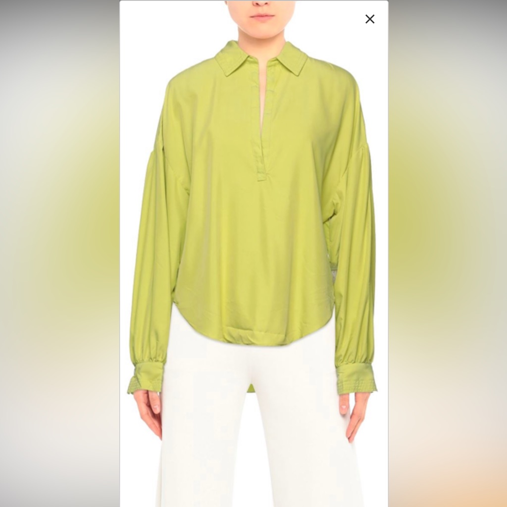 We The Free People Love Until Tomorrow Lime Green Top Size M